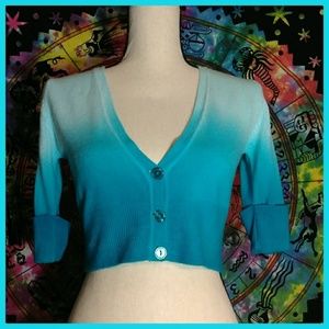 Lipstick Boutique Cropped Blue Ombre Sweater